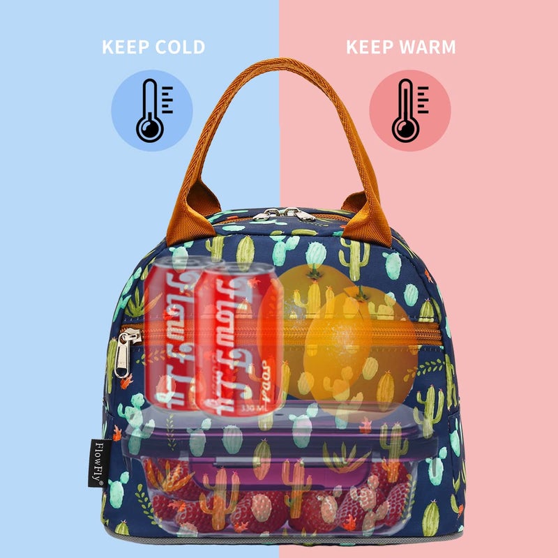 FlowFly Insulated Lunch Cooler Bag - Tote Bag Organizer for Women/Men, Cactus - Image 2